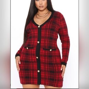 Fashion Nova Curve Plaid Sweater dress